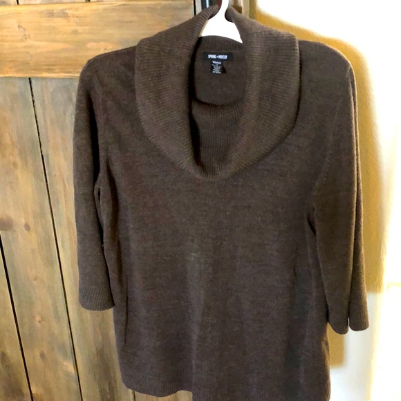 XL (1x) brown 3/4 sleeve sweater - Picture 1 of 4